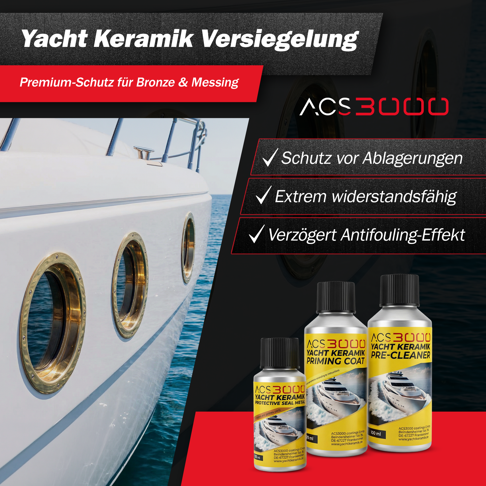 ACS3000 Yacht Keramik Schutzversiegelung Bronze / Messing
