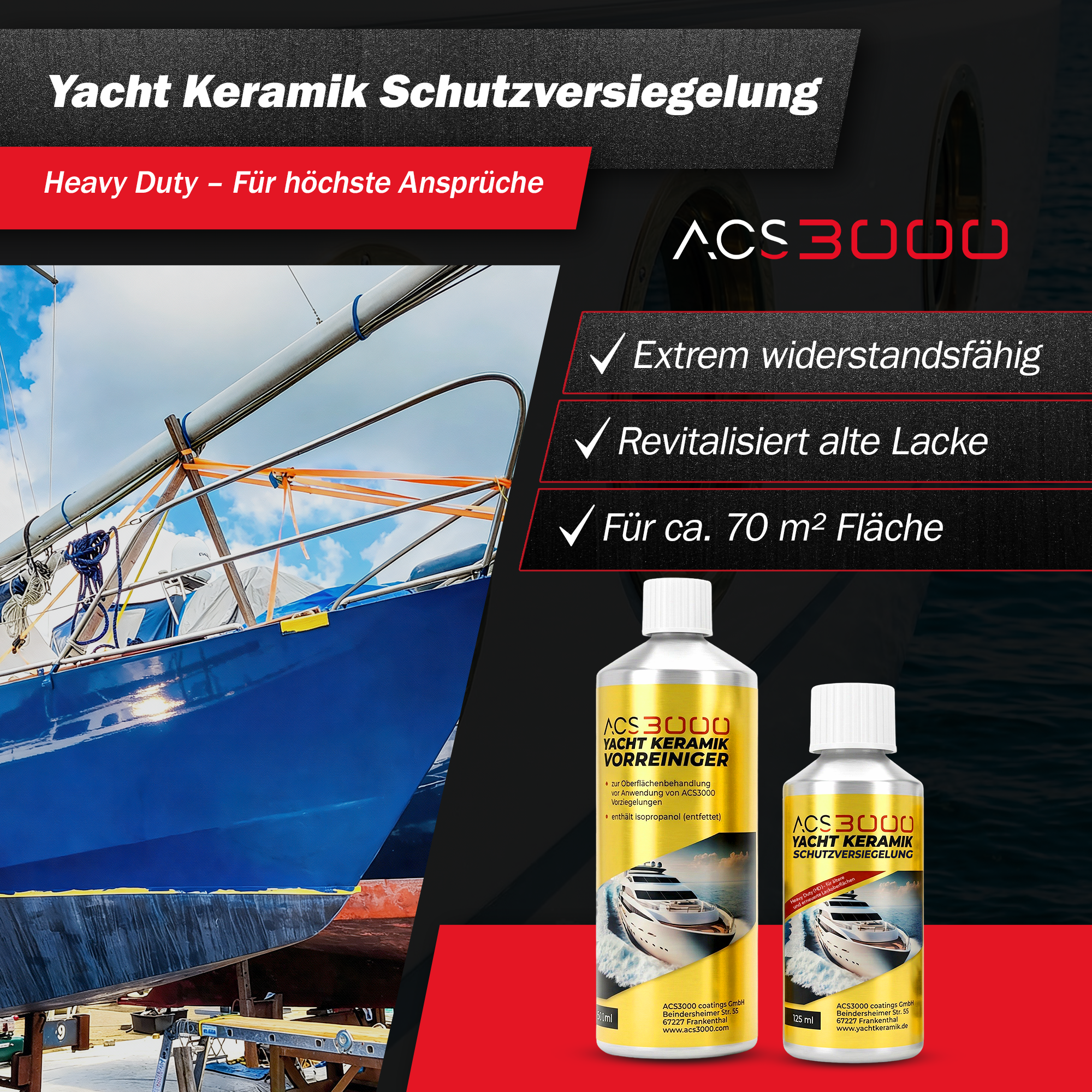 ACS300 Yacht Keramik Schutzversiegelung für ältere Lacke (HD)
