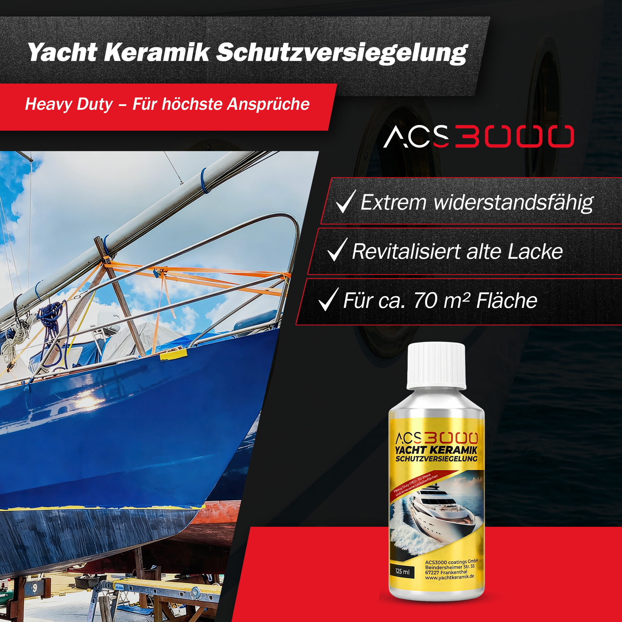 ACS300 Yacht Keramik Schutzversiegelung für ältere Lacke (HD)