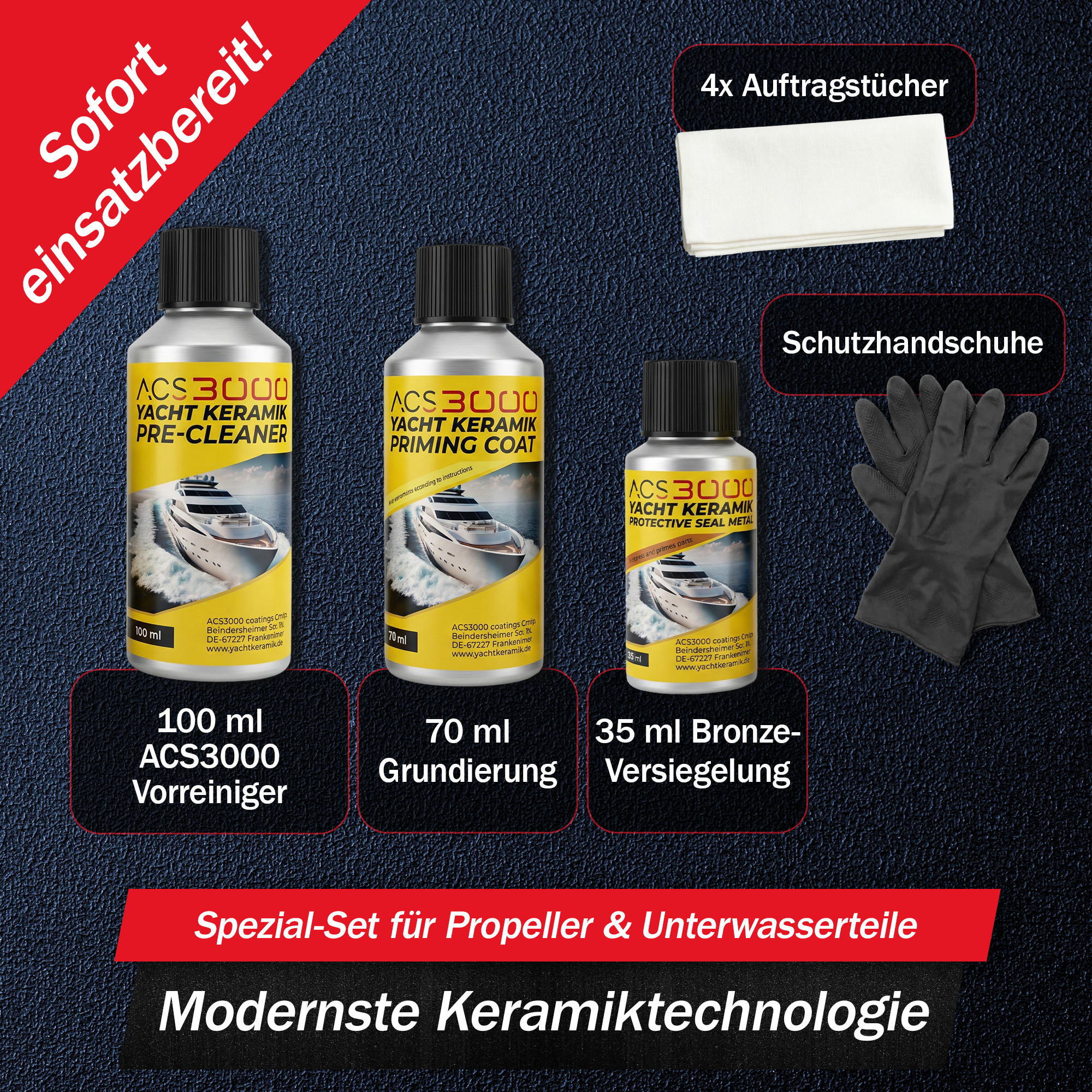 ACS3000 Yacht Keramik Schutzversiegelung Bronze / Messing