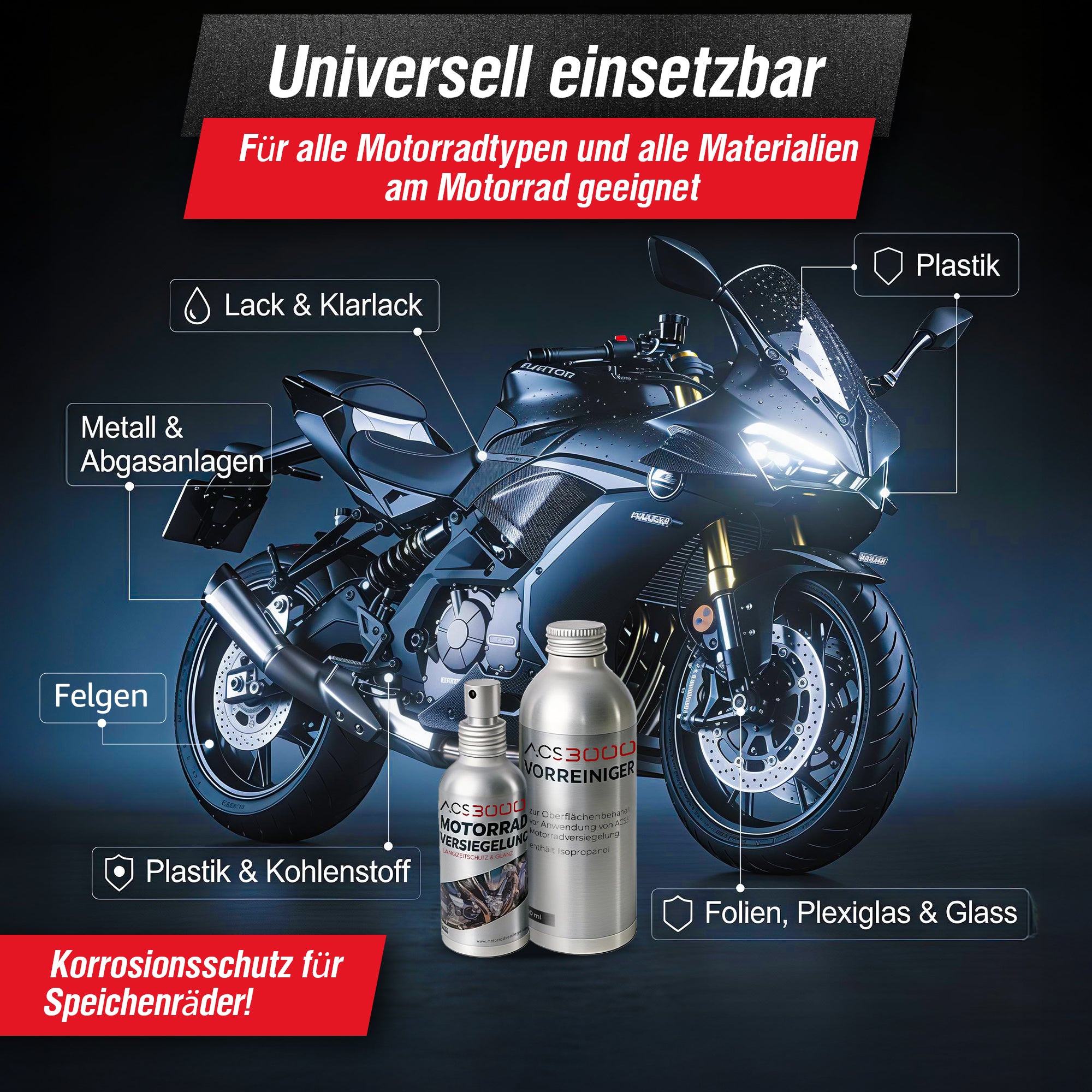 ACS3000 Motorradversiegelung Set
